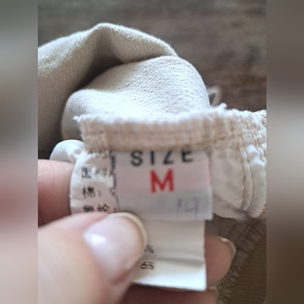 Denim Beige Overalls with Logo Straps Size Medium - Picture 7 of 12